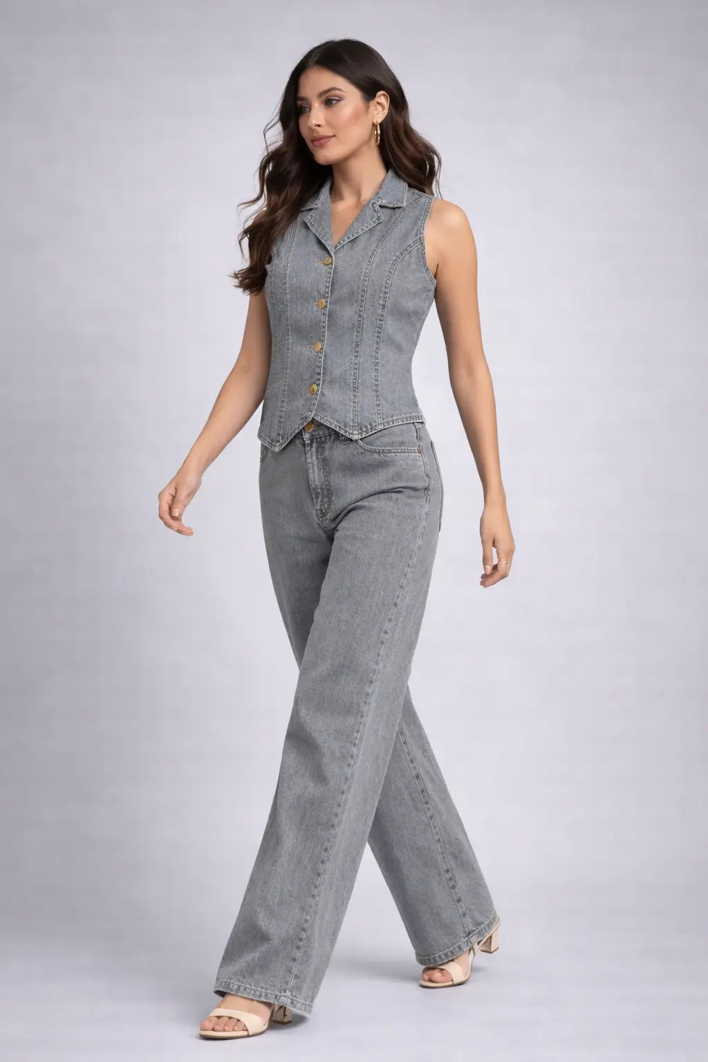 Urban Muse Grey Denim Co-ord Set
