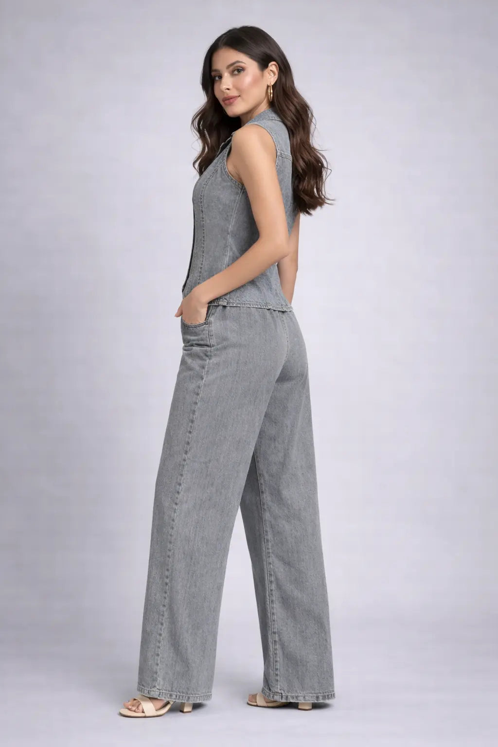 Urban Muse Grey Denim Co-ord Set