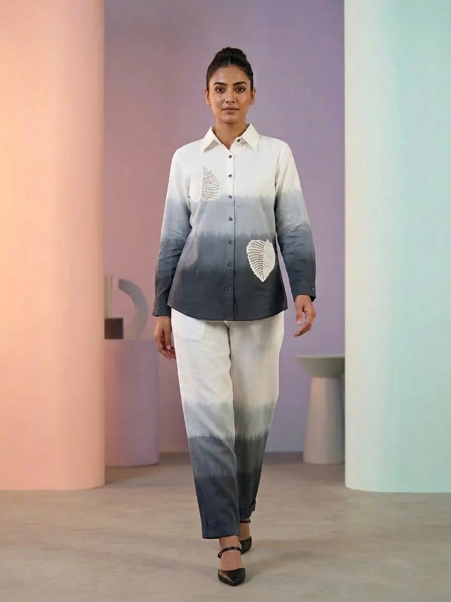Midnight Ombre Cotton Linen Co-Ord Set