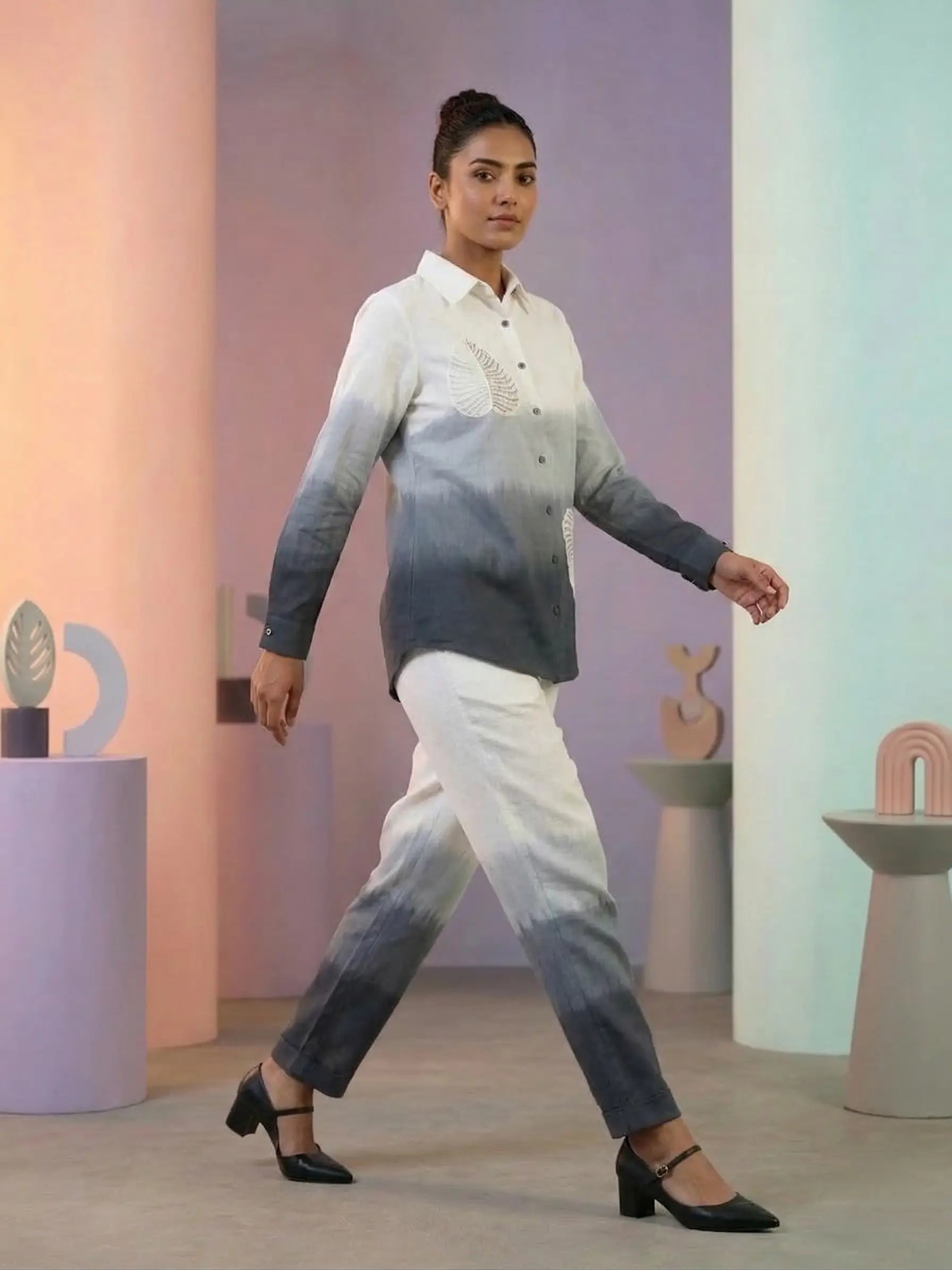 Midnight Ombre Cotton Linen Co-Ord Set