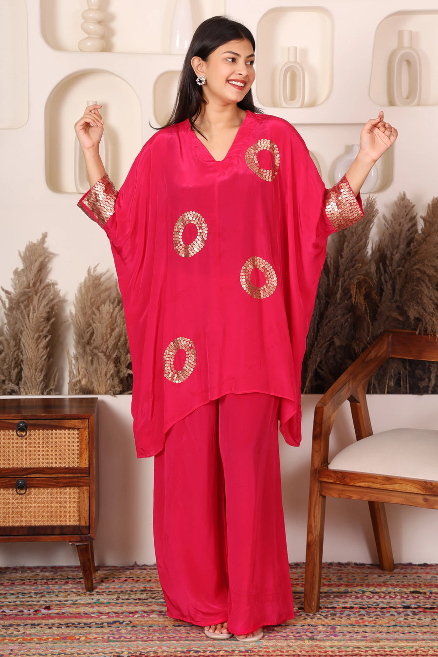 Regan Sequin Crepe Kaftan Co-ord Set