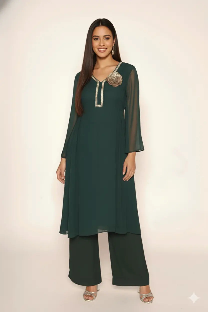 Bottle Bloom Kurti Ensemble