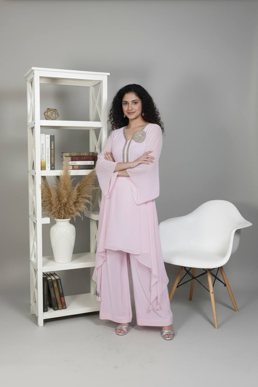 Blush Aura Georgette Kurti Set - Image 6