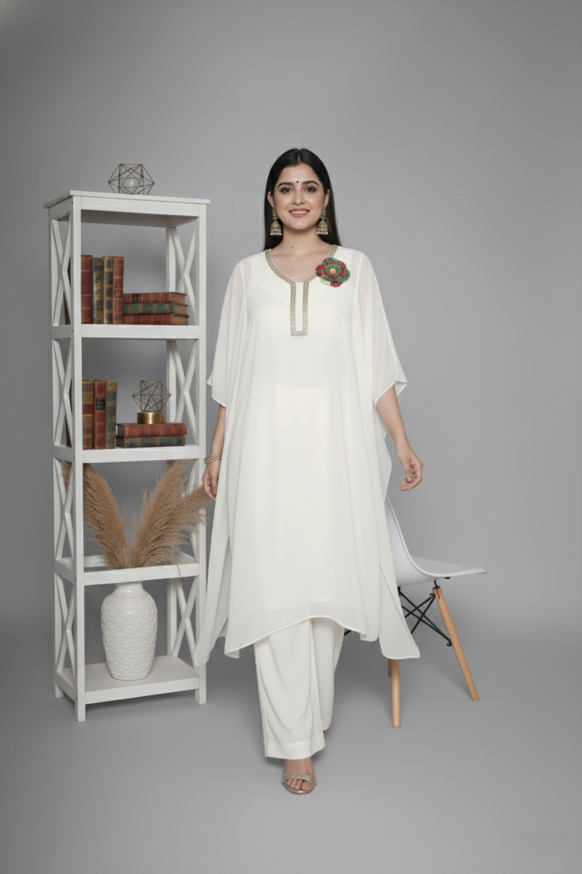 Ivory Aura Kaftan CO-Ord Set - Image 5