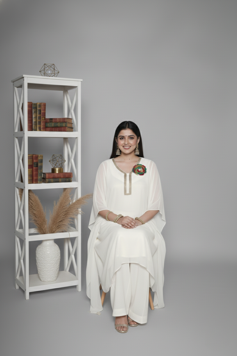 Ivory Aura Kaftan CO-Ord Set - Image 3