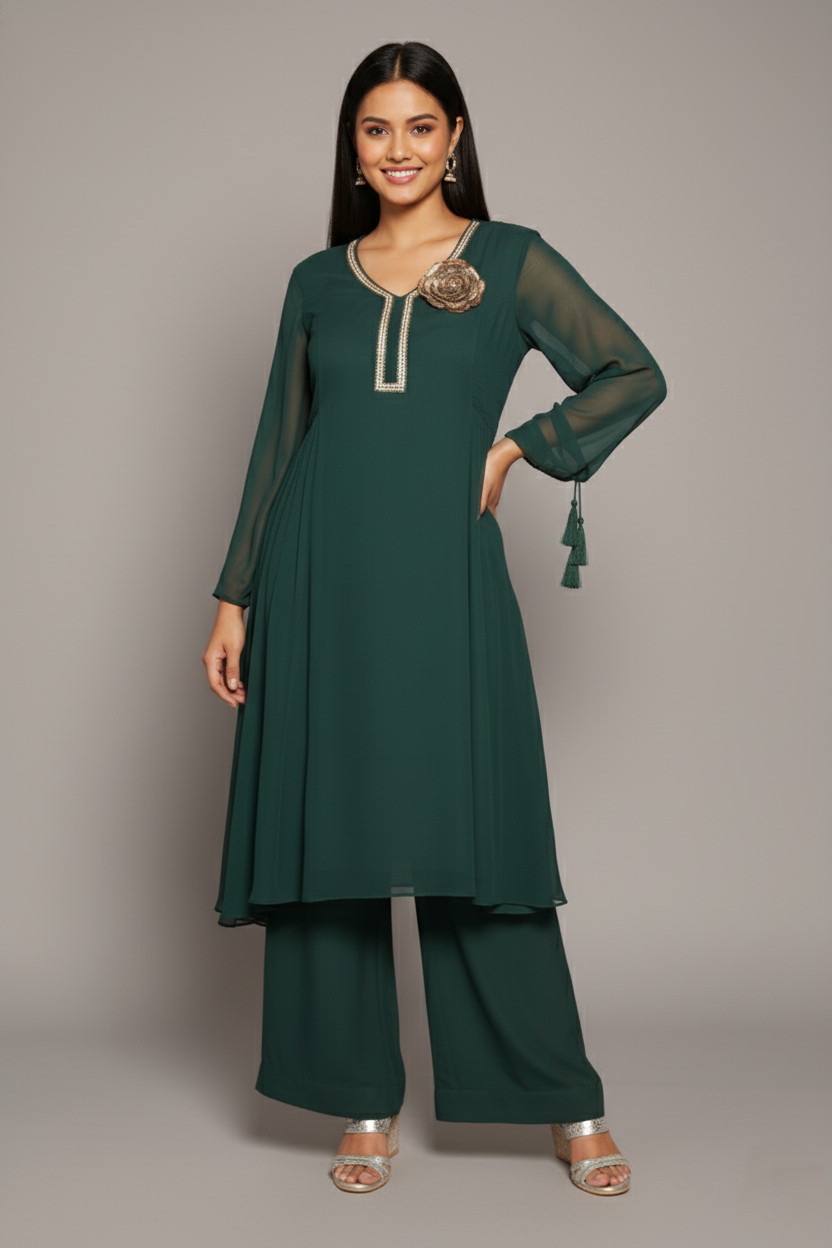 Bottle Bloom Kurti Ensemble