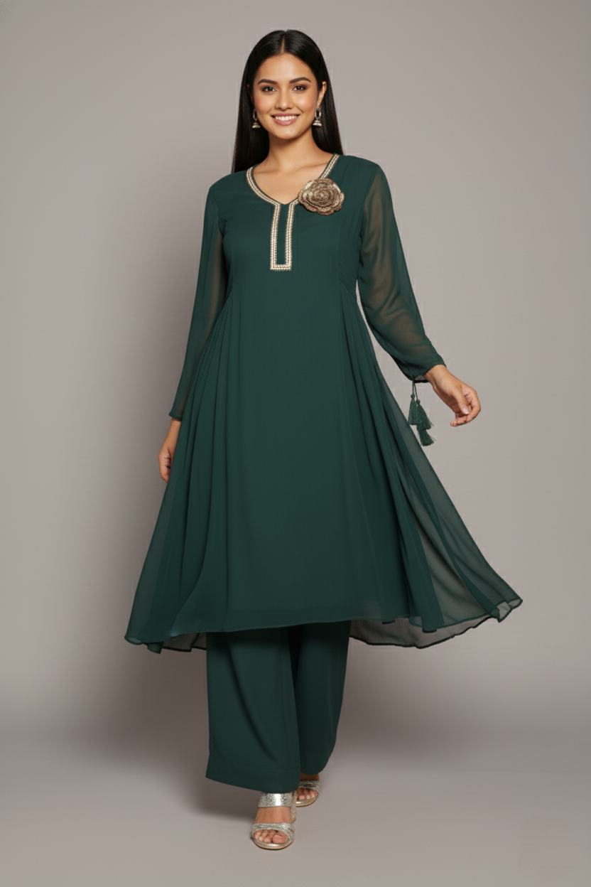 Bottle Bloom Kurti Ensemble - Image 4