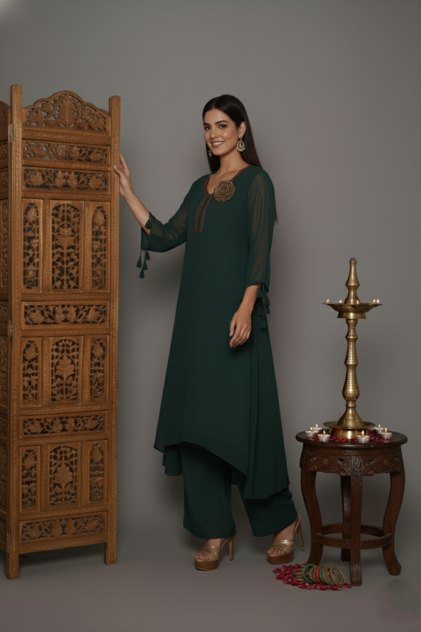 Bottle Bloom Kurti Ensemble - Image 5