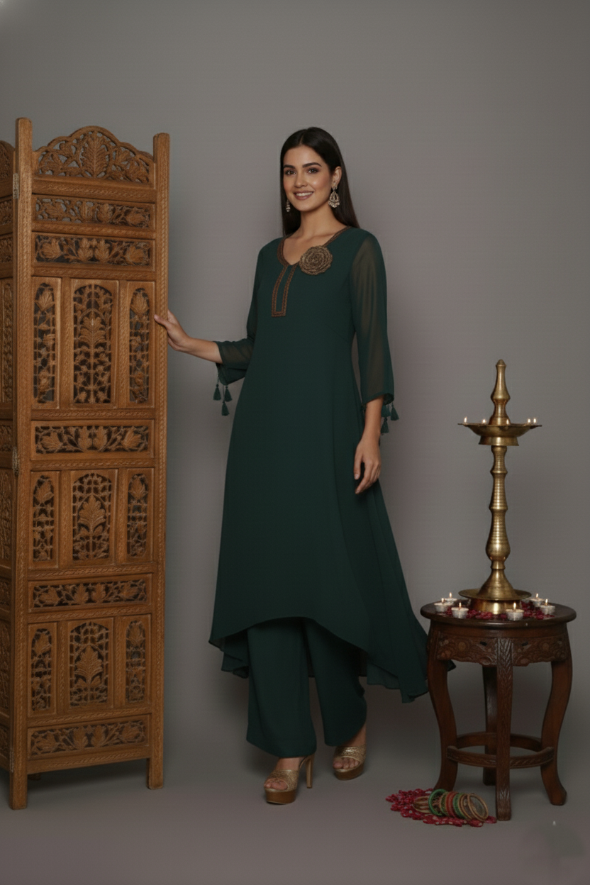 Bottle Bloom Kurti Ensemble - Image 3